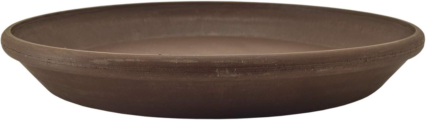 PSW Pot Collection AP25TC 10-inch Plastic/Stone/Wood Composite Plant Saucer Drip Tray – No Drainage Hole (Drillable), Indoor/Outer Water Tray, Terra Cotta Color