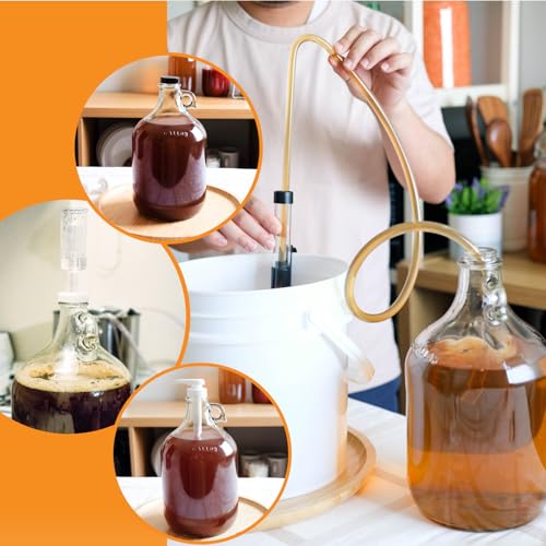 1 Gallon Glass Jug | 128 oz Clear Container Without Stopper or Cap | Reusable Glass Water Jug for juice, oils, syrups and liquid detergent, with a sturdy handle for storage | Laundry container