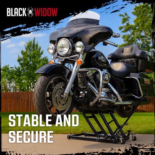 Black Widow Motorcycle or ATV Lift Jack Stand Hydraulic, Steel, 1,500 lb
