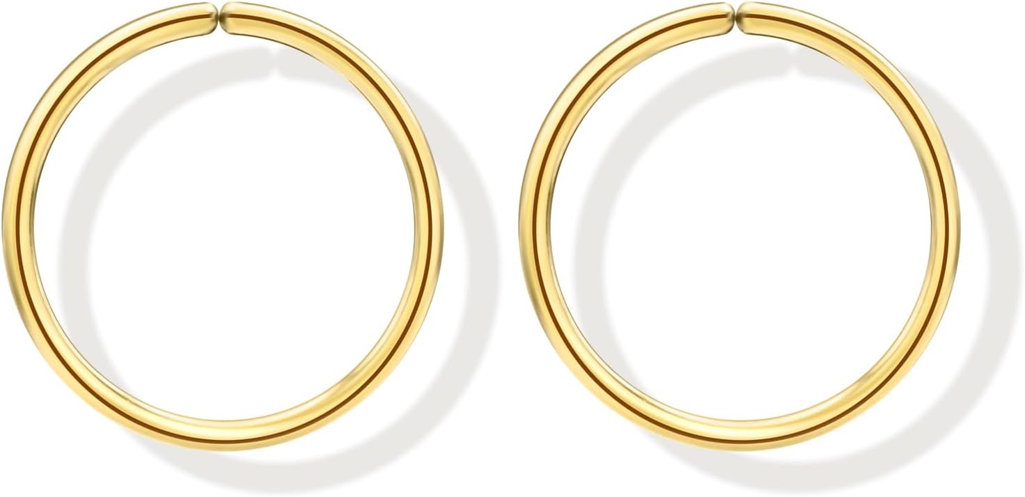 Small Gold or Sterling Silver Huggie Hoop Earrings for Women Cartilage Nose Helix Tragus