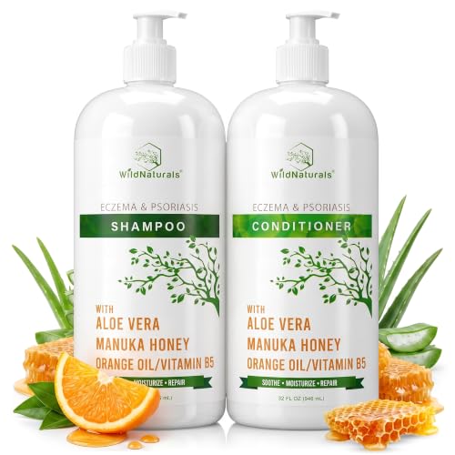Eczema Psoriasis Shampoo & Conditioner Set for Men & Women - Anti Dandruff Shampoo for Dry Scalp & Hair - Seborrheic Dermatitis for Itchy Scalp Treatment - Eczema for Psoriasis