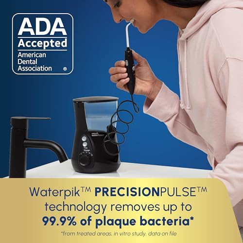 Waterpik Aquarius Countertop Water Flosser with 10 Settings, 7 Tips, White | For Daily Home Gum Health, Dental Braces, Implants, Teeth Cleaning, Multiple Users, ADA Accepted WP-660 Packaging May Vary
