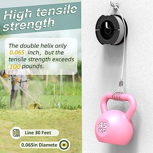 YWTESCH 16 Pack Weed Eater String Compatible with Black+Decker, 360ft 0.065" AF-100 Replacement Spool