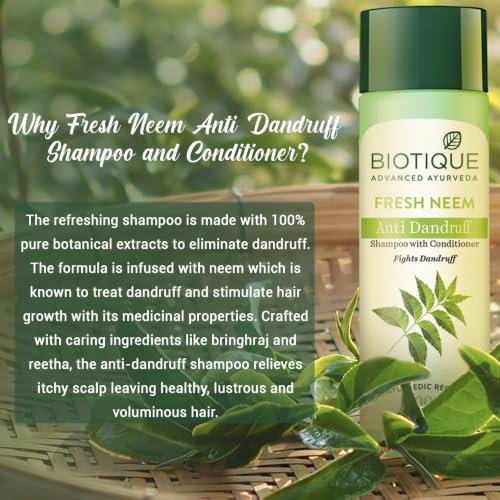 Biotique Bio Neem Margosa Anti Dandruff Shampoo and Conditioner, 180ml