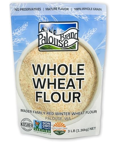 Palouse Brand Certified Glyphosate Residue Free Whole Wheat Flour | 9 LBS | Non-GMO | Unbleached | Stone Ground | Certified Kosher Parve | USA Grown