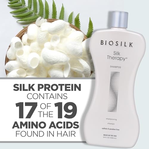 BioSilk Silk Therapy Duo Set, Shampoo & Conditioner for Gentle Cleansing, Moisturizing & Shiny Hair, Smooth, Replenished Hair, Sulfate-Free, Paraben-Free, Cruelty-Free, 12 Oz Each (Pack of 2)