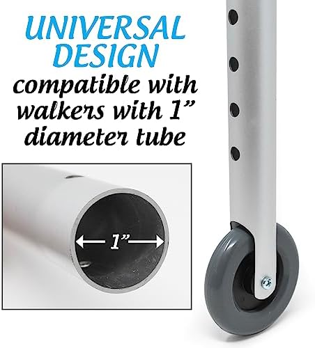 Deluxe KIT: Universal 3" Walker Wheels with Free Flexfit Walker Ski Glides