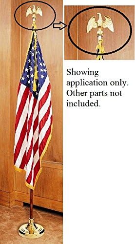 US Flag Factory 7 Inch Gold Eagle Topper Ornament (ABS) for Indoor Flag Pole
