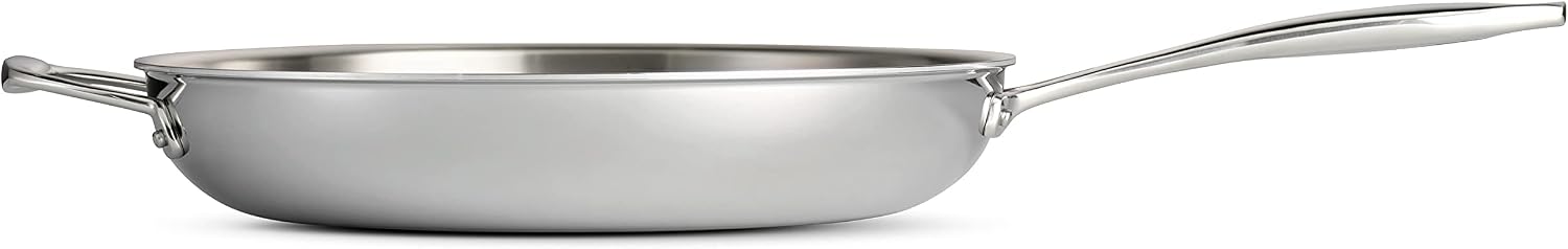 Tramontina Signature Tri-Ply Clad Stainless Steel 12-Inch Large Frying Pan | Induction-Ready Skillet, Dishwasher-Safe, NSF-Certified