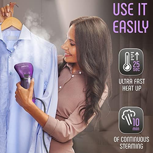 Polardo Travel Garment Steamer - Compact Portable Handheld Clothes Steamer with 360° Anti-Spill Technology