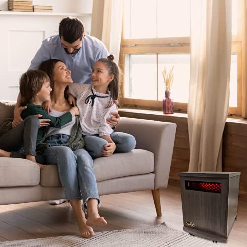 SUNHEAT Original Sunheat 5-Year Warranty Electric Infrared Heater in Nebraska Oak Color USA1500-AMISH