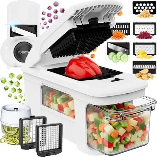 Fullstar Pro XL Vegetable Chopper & Mandoline Slicer w Pull-Out Catch Tray