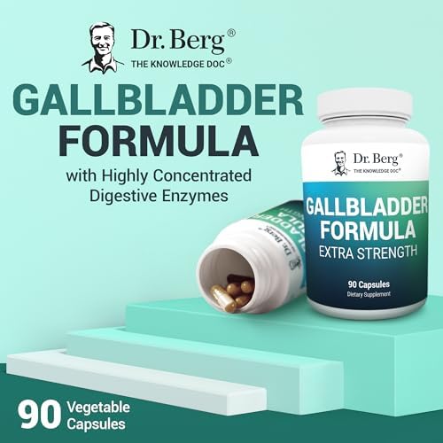 Dr. Berg Gallbladder Formula Extra Strength - with Ox Bile Powder and Conjugated Bile Acid - Digestive Enzymes Proprietary Blend - Full 45-Day