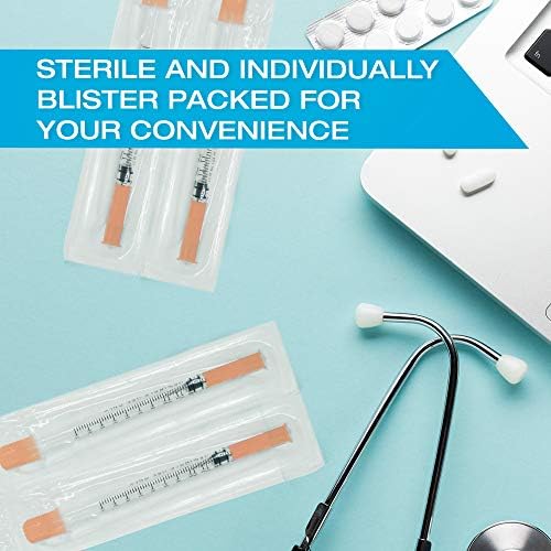 U40 Pet Insulin Syringes with Needle: 29 g 0.3 Cc 12.7 mm 1/2"- 100-Pack