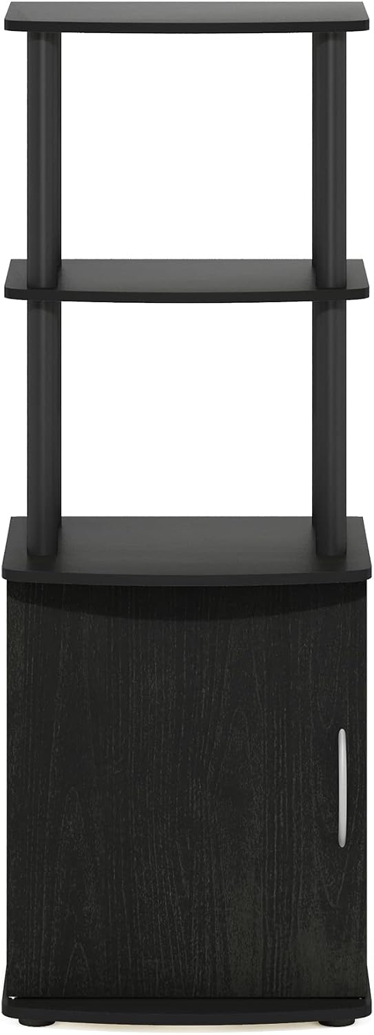 Furinno Turn-N-Tube No Tools 3D 3-Tier Entertainment TV Stand up to 50 inch TV, Round Tubes, French Oak Grey/Black | for TV up to 50 Inch, Open Frame Rectangular Entertainment Center with Storage Shelf, TV Console, for Living Room, Bedroom