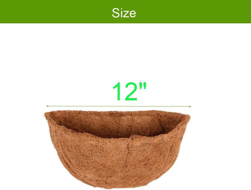 2 PCS Half Round Coco Liner 16" Nature Hanging Wall Basket Liners
