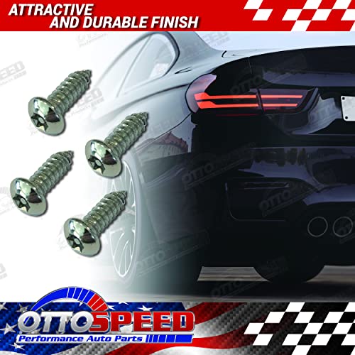 OttoSpeed Anti-Theft Security Screws for License Plate - Rustproof Fastener with Theft-Proof Black Stainless Steel Screws, Nylon Screw Inserts