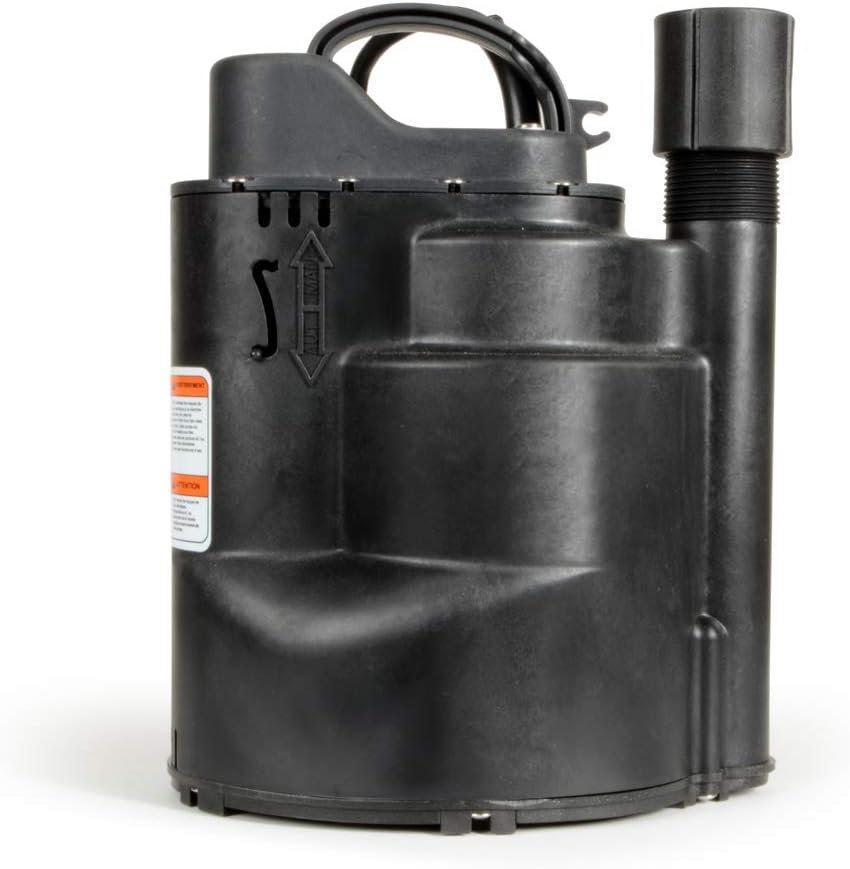 ECO-FLO Products SUP57 Automatic Submersible Utility Pump, 1/4 HP, 1,800 GPH