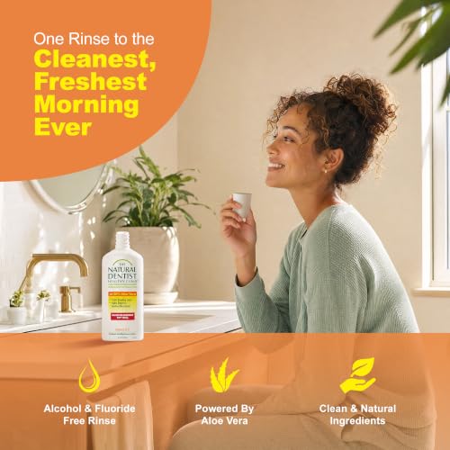 The Natural Dentist Peppermint Twist Mouthwash, No Alcohol & No Fluoride, Plant-Based Daily Rinse that Refreshes & Comforts the Mouth, 16.9 fl oz
