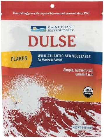 Maine Coast Sea Vegetables Organic Dulse Flakes | Seaweed Snacks | Rich in Iodine