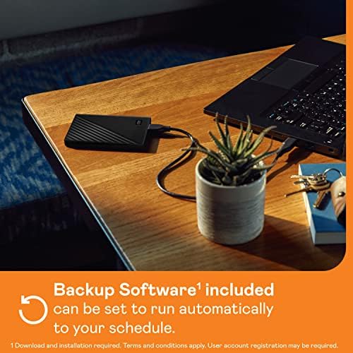 WD 4TB My Passport, Portable External Hard Drive, Black, backup software with defense against ransomware, and password protection