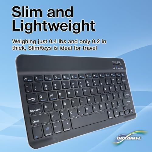 BoxWave Keyboard Compatible with Motorola Bravo MB520 - SlimKeys Bluetooth Keyboard, Portable Thin with Chiclet-Style Keys - Jet Black