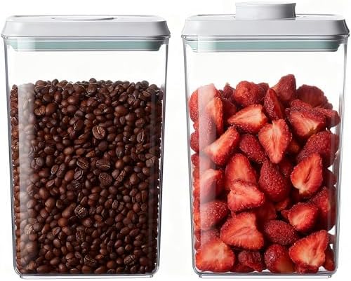 Melovom Pop Food Storage Containers Set Airtight Food Storage Containers with Pop Lids, Kitchen Pantry Organization and Storage, BPA Free, 2 x 2.8Qt