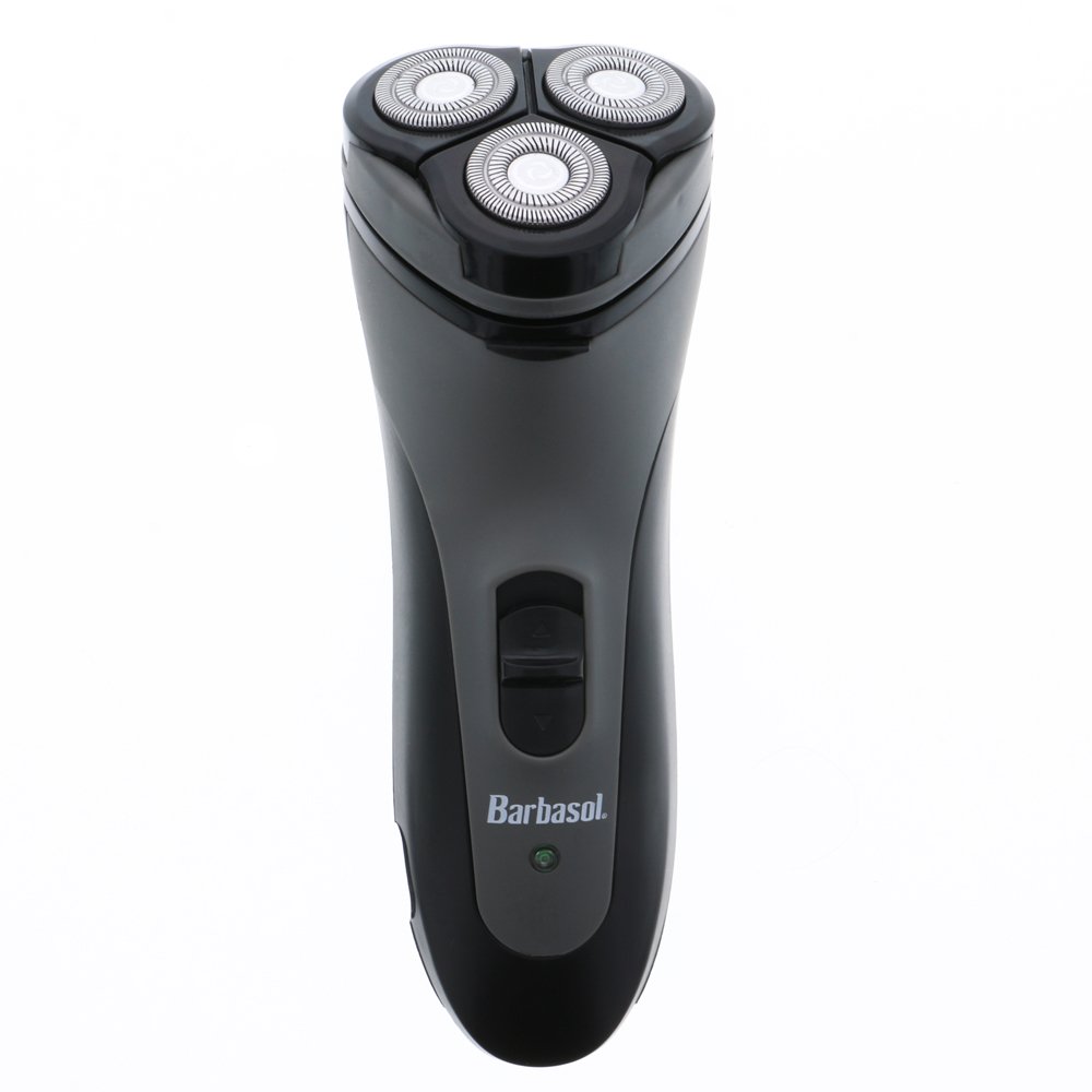 Barbasol Rotary Shaver, Rechargeable Electric Rotary Shaver with Stainless Steel Blades, Pop-Up Trimmer, Wireless Cordless Electric Razor, Close Shave
