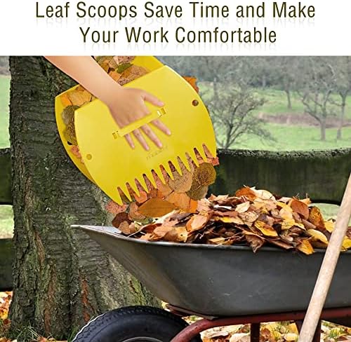Mobitel Leaf Scoops Hand Rakes -Large Leaf Grabber for Picking Up Yard Leaves, Lawn Garbage and Grass Clippings