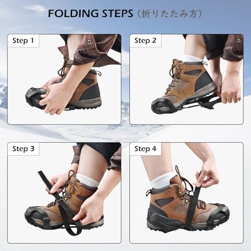 Ice Cleats for Shoes and Boots Anti Slip Ice Grips Snow Crampons Traction Cleats Hiking Fishing Walking Gear