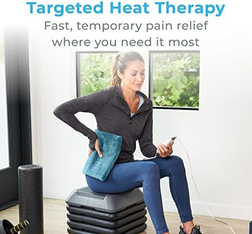 Pure Enrichment® PureRelief® XL Heating Pad - 12" x 24" Electric Heating Pad for Back Pain & Cramps, 6 Heat Settings, Soft Machine Wash Fabric, Auto-Off & Moist Heat (Charcoal Gray)