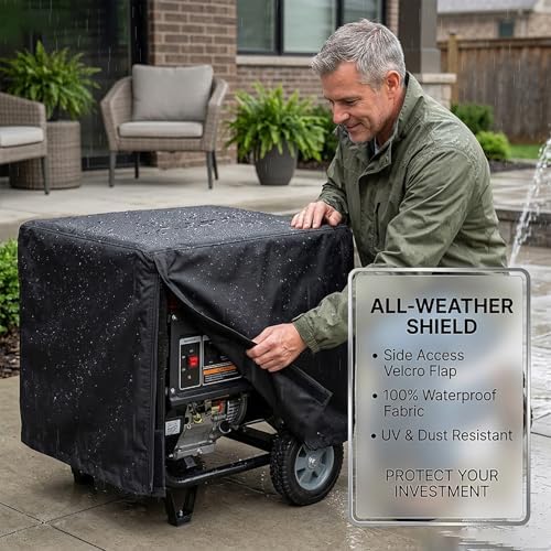 Heavy-Duty Generator Cover for Predator 9000 2019-pr, Water Resistant Outdoor Protective Dust Rain Snow Cover for Portable Generators