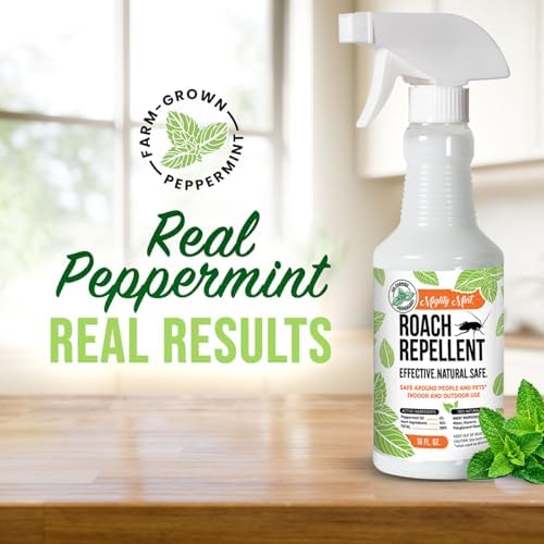 Mighty Mint Peppermint Oil Roach Repellent Spray, 16 oz | Natural Cockroach Killer, Indoor and Outdoor Use, Plant-Based Insect and Pest Control