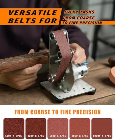 Mini Belt Sander, Electric Small Sander Knife Sharpener, 5"x6.8"x5.5" | Compact Design, Multi-Purpose, Electric Powered, Knife Sharpening, Portable Sander