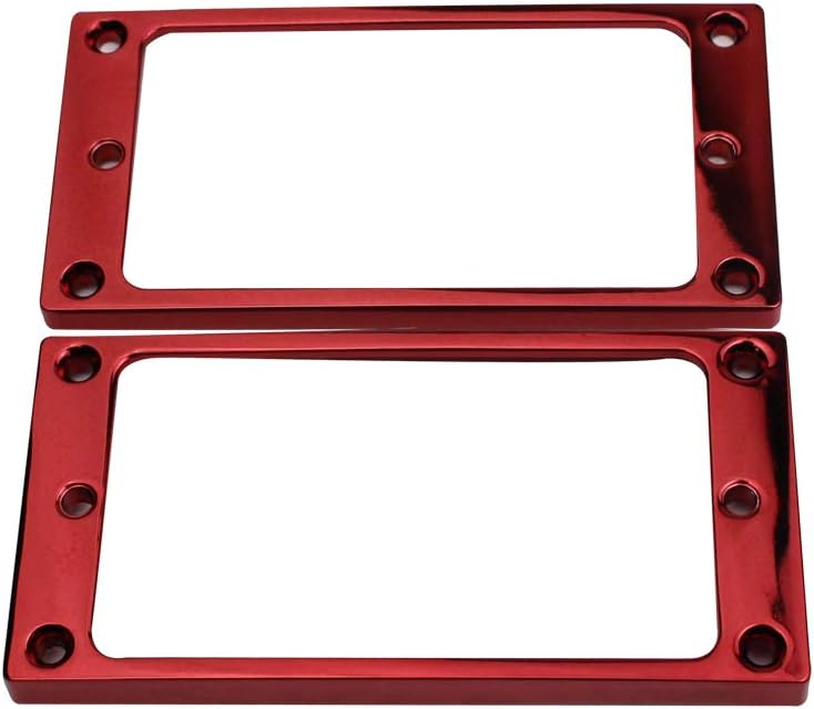 Guyker Flat Metal Humbucker Pickup Mounting Ring Set - Bridge Neck Pickups Cover Frame Replacement Part for Electric Guitar or Precision Bass(2PCS