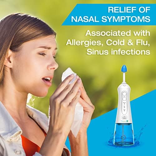 Nasal Irrigation System by Tilcare - Perfect Nasal Rinse Machine for Sinus & Allergy Relief - Electric Neti Pot for Nasal Irrigation to Cleanse Your