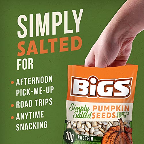 BIGS Pumpkin Seeds, Simply Salted Homestyle Flavor, 5 oz. (Pack of 12)