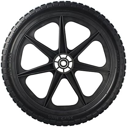 Marathon 92010-2PK Flat-Free 20" Tire and Wheel Assembly, Centered Hub, Ball Bearings, Heavy-Duty Plastic Spoked Wheel, Replacement for Rubbermaid Big Wheel and other Carts, Easy Install, 2 Pack