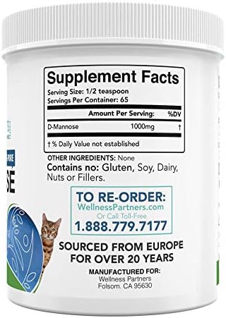 UTI Pets Pure D-Mannose Non GMO Organically Sourced Powder 65gram jar