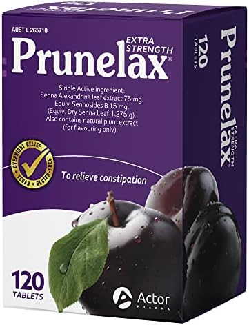Prunelax Tablets - Extra Strength Natural Laxative Supplement Containing High Strength Senna for Constipation Relief & Restore Normal Bowel Motion
