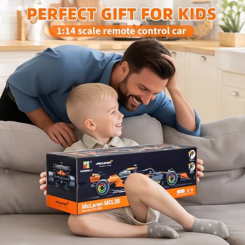 MIEBELY Official Licensed 1/14 McLaren F1 Remote Control Car for Adults Kid | MCL38 F1 RC Car, 2 Rechargeable Batteries