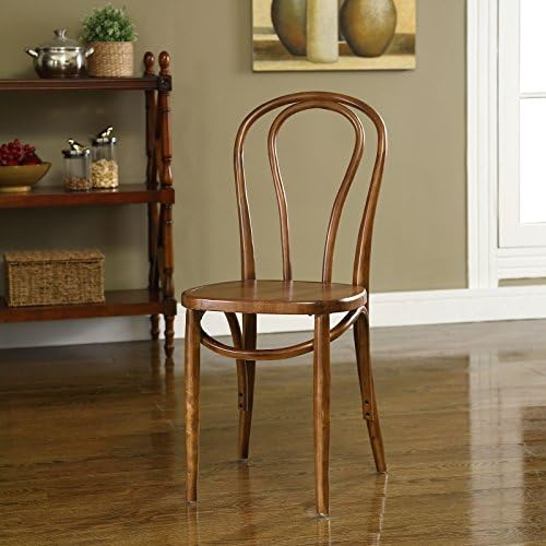 Modway Eon Natural Elm Wood Kitchen and Dining Room Chair in Black - Fully Assembled