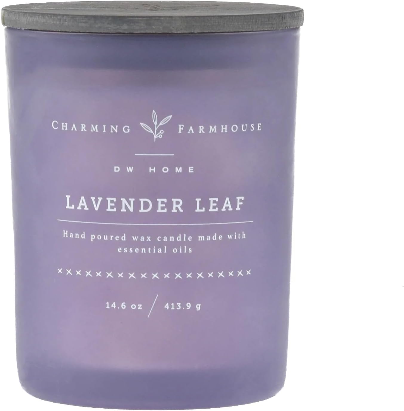 Charming Farmhouse by DW Home Vanilla Brûlée Scented Candle, 8 oz Wooden Wick Candle, Vanilla Bean, Toffee & Toasted Marshmallow Fragrance, Up to 40H Burn Time