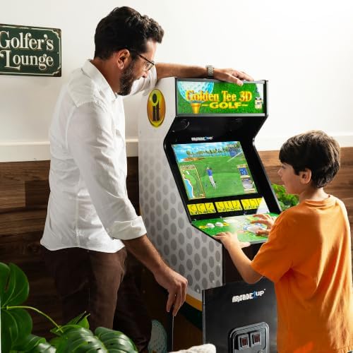 Arcade1Up Golden Tee 3D Deluxe Home Arcade, 8 Golf + Bowling Games | Over 5-Foot Video Game Machine with Trackball Controller