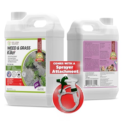 ECO Garden PRO - Organic Vinegar Weed Killer | Kid/Pet Safe | Clover Moss, Green Grass & Poison Ivy Killer for Lawns | Spray Ready Glyphosate Free Herbicide (1 Gallon)