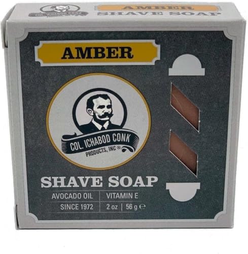 Col. Conk Amber Shave Soap 2.25 Ounce (Pack of 3)