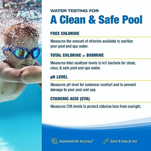Taylor Technologies K-2007 DPD, 5-in-1 Pool Inspector High Range Test Kit for Free & Total Chlorine, Total Bromine, pH, Cyanuric Acid
