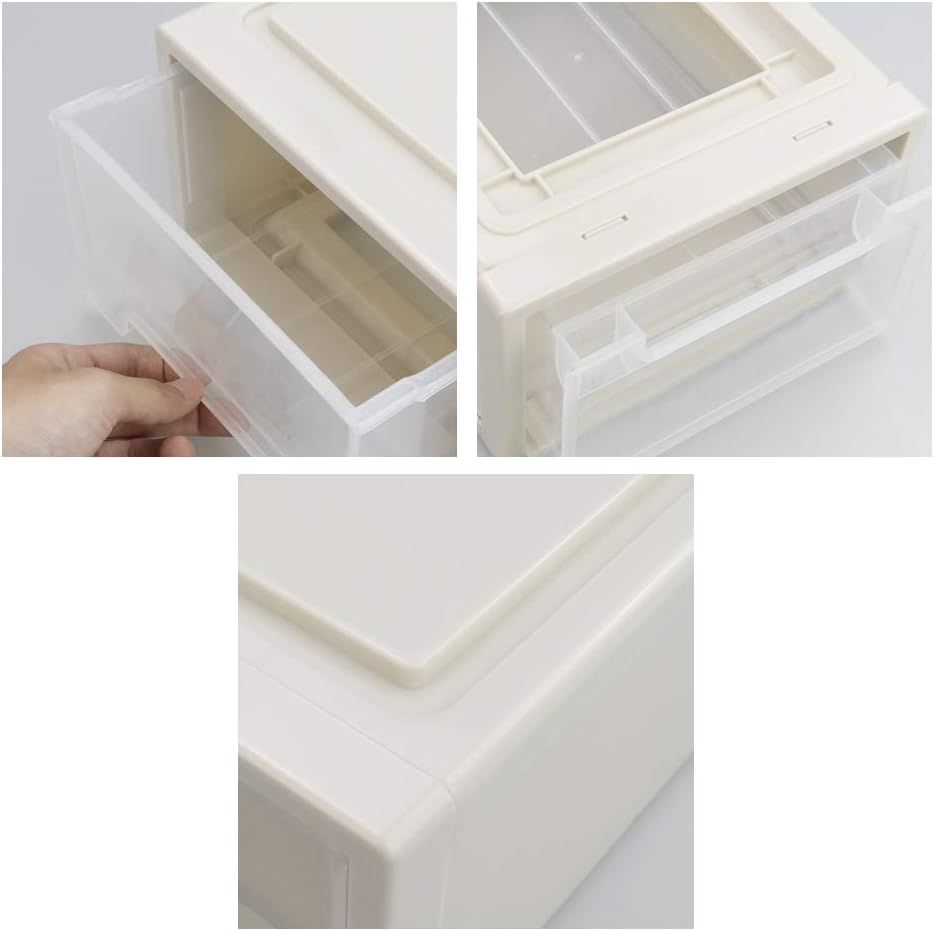 6 Quart Plastic Chest of Drawers, Desktop Office Organizer, 3 Pack