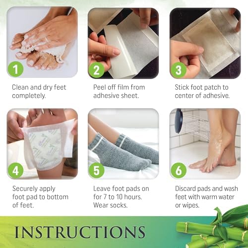 Prescia Foot Pads, Ginger Herbal Variety, Bamboo Vinegar, Nightly Foot Care
