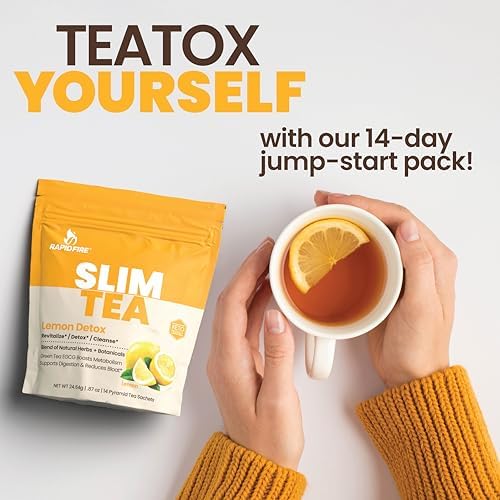 Slim Tea 14 Day Herbal Teatox, Blend of Natural Herbs and Botanicals, Supports Healthy Weight Management, Supports Metabolism, Delicious Lemon Flavor